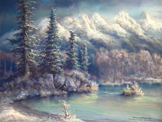 'First Snow' signed giclée print on canvas